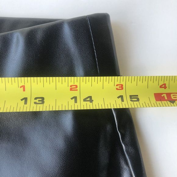 H Halston Womens Black Faux Leather Legging Pull on Ankle Zippers Size Small - Picture 9 of 12